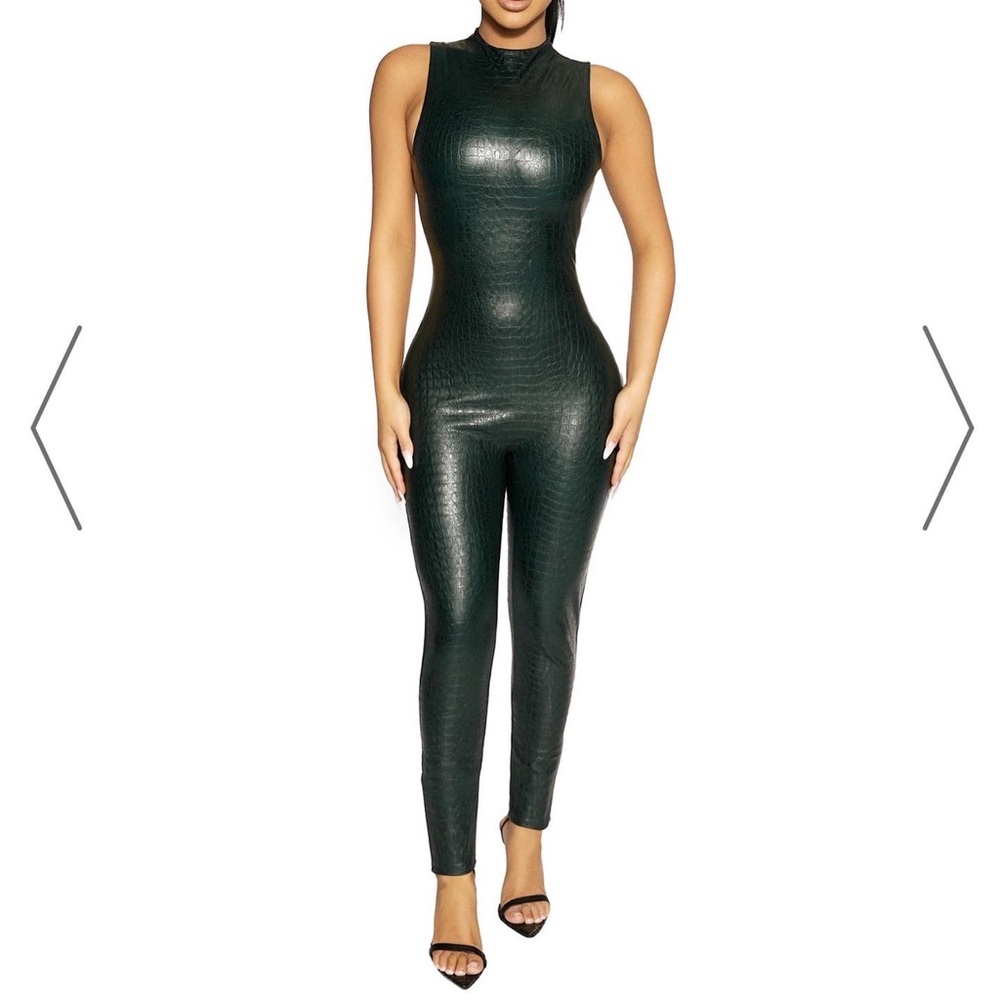 Faux leather jumpsuit